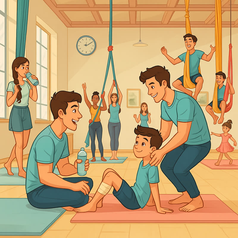 Illustration of a classroom with students interacting