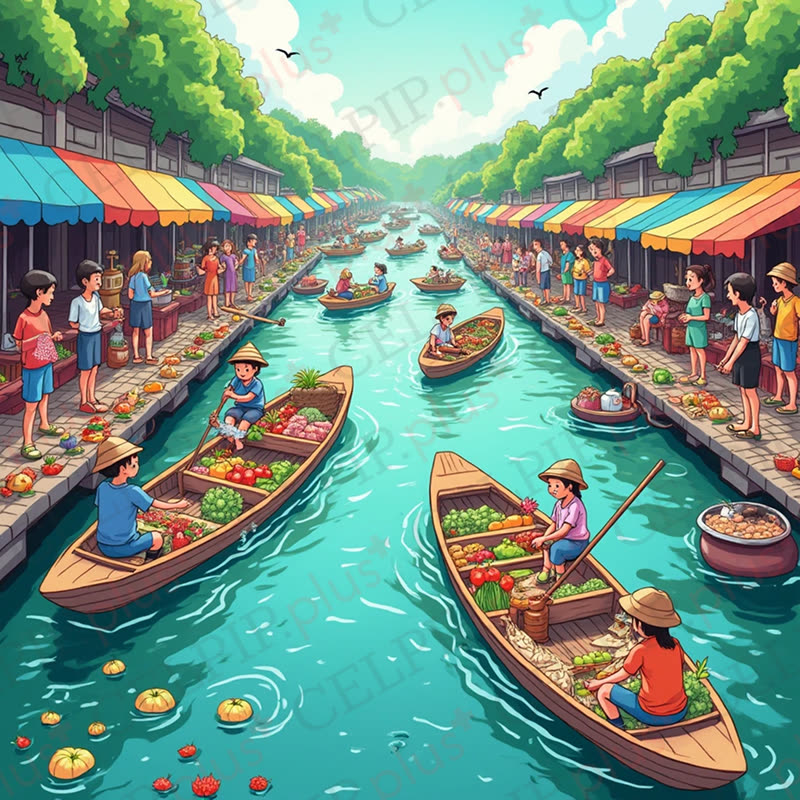 Illustration of a classroom with students interacting