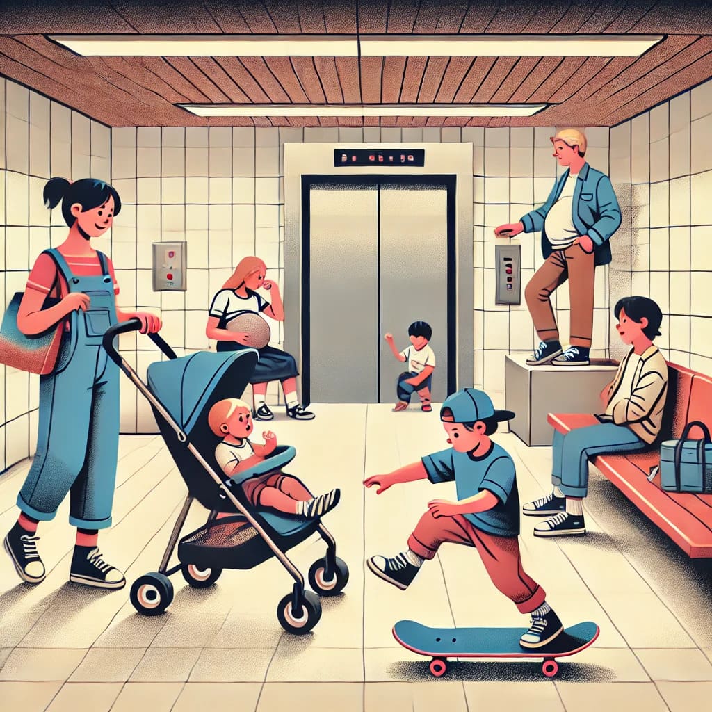 Illustration of a classroom with students interacting